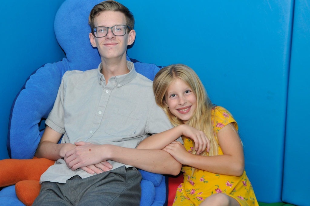 Colin and Maddy in volcano room